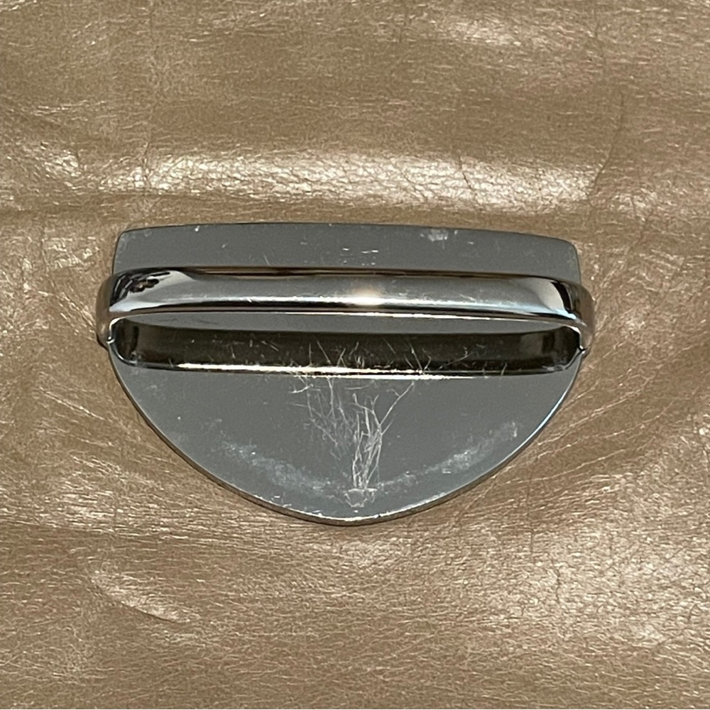Vintage 90s Y2K Cynthia Rowley Tan Leather Slouchy Oversized Clutch - Picture 8 of 16